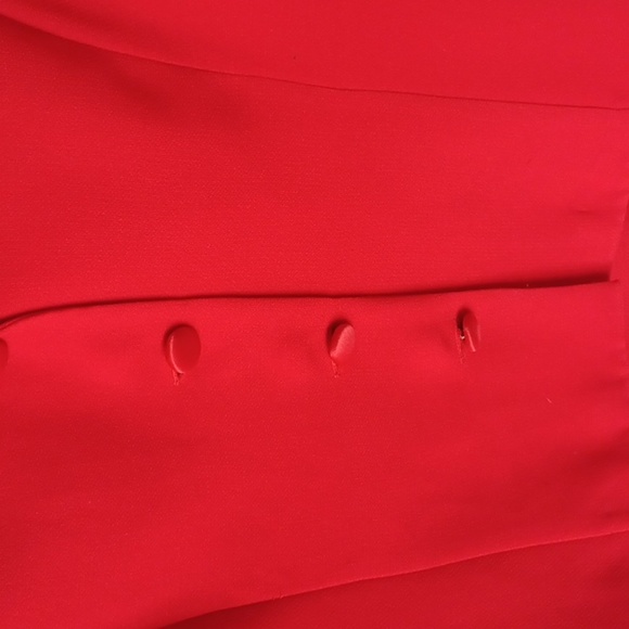 VTG Plaza South Red Button Blazer & Skirt 2 Pc Set, Suit Outfit Sz 12, satin trm - Picture 3 of 11